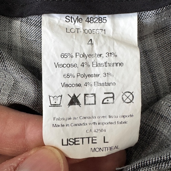 Lisette L Montreal Women's Pull-On Plaid Dress Pants Gray Size 4 Preppy Ankle - Picture 7 of 13